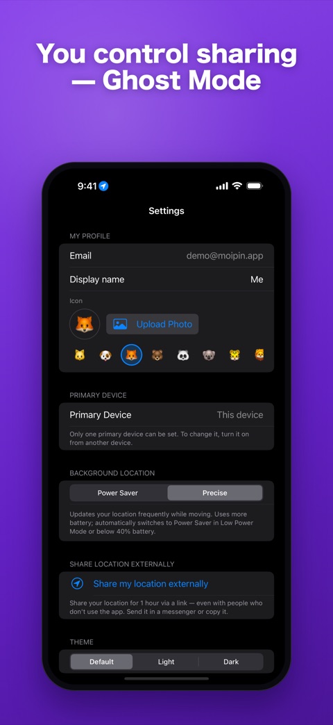 You control sharing — Ghost Mode
